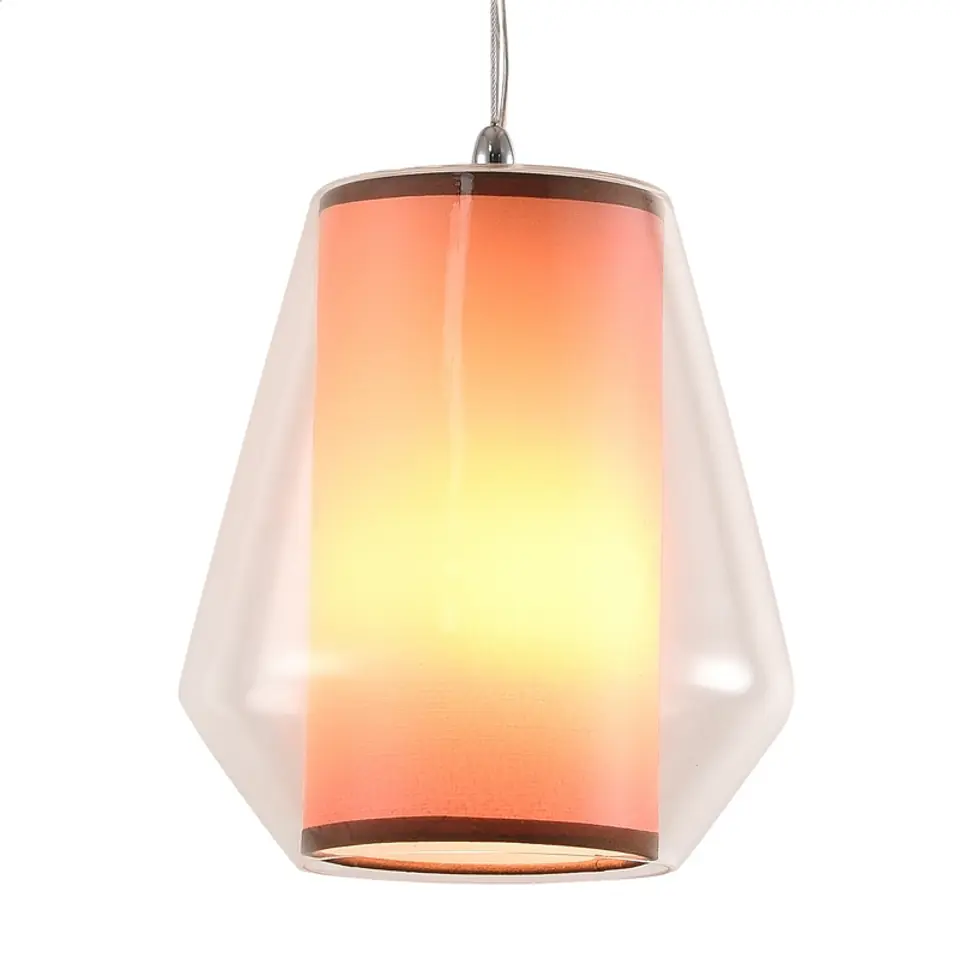 ⁨PLATINET PENDANT LAMP LAMPA SUFITOWA  SELENE P161040 E27 GLASS+FABRIC CLEAR 19x21 [44020]⁩ w sklepie Wasserman.eu