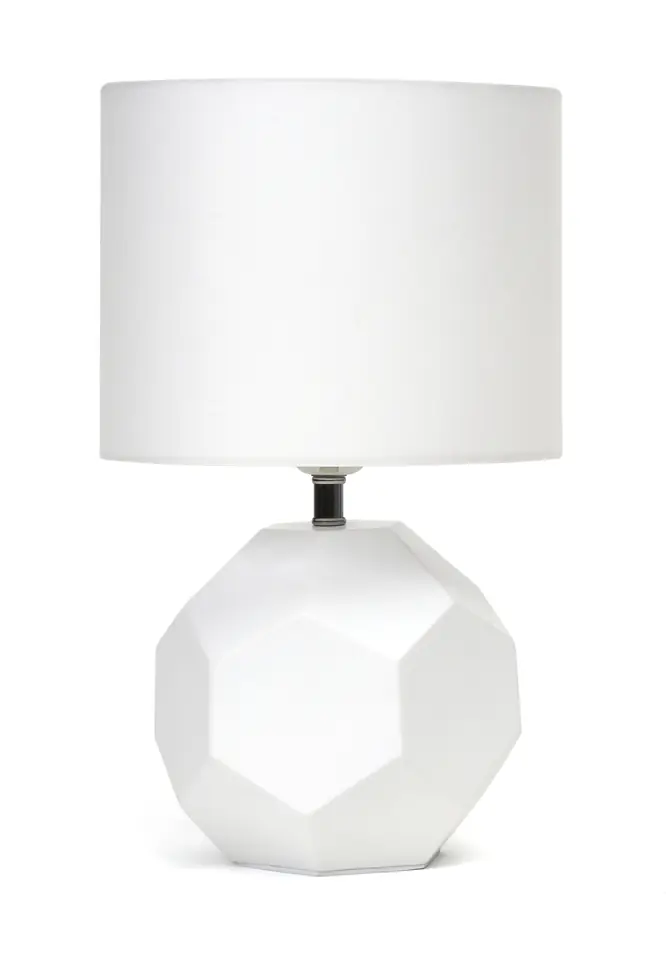 ⁨PLATINET TABLE LAMP LAMPA STOŁOWA E27 25W CERAMIC CUBIC BASE 1,5 M CABLE WHITE [45673]⁩ w sklepie Wasserman.eu