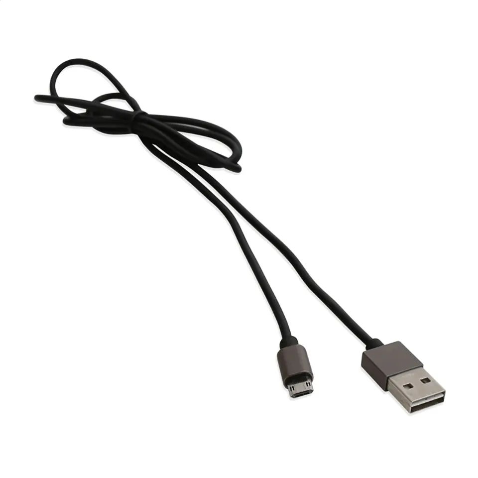 ⁨PLATINET MICRO USB TO USB CABLE KABEL WITH REVERSIBLE PLUGS 1M BLACK [43466]⁩ w sklepie Wasserman.eu