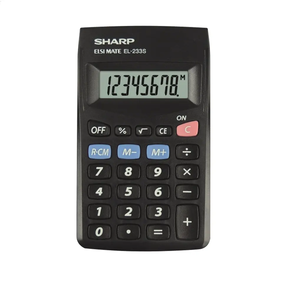 ⁨SHARP CALCULATOR KALKULATOR HANDHELD BLISTER EL233SBBK⁩ w sklepie Wasserman.eu