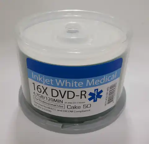 ⁨TRAXDATA RITEK DVD-R 4,7GB 16X PRINTABLE MEDICAL CAKE*50  907CK50-IW-MD⁩ w sklepie Wasserman.eu