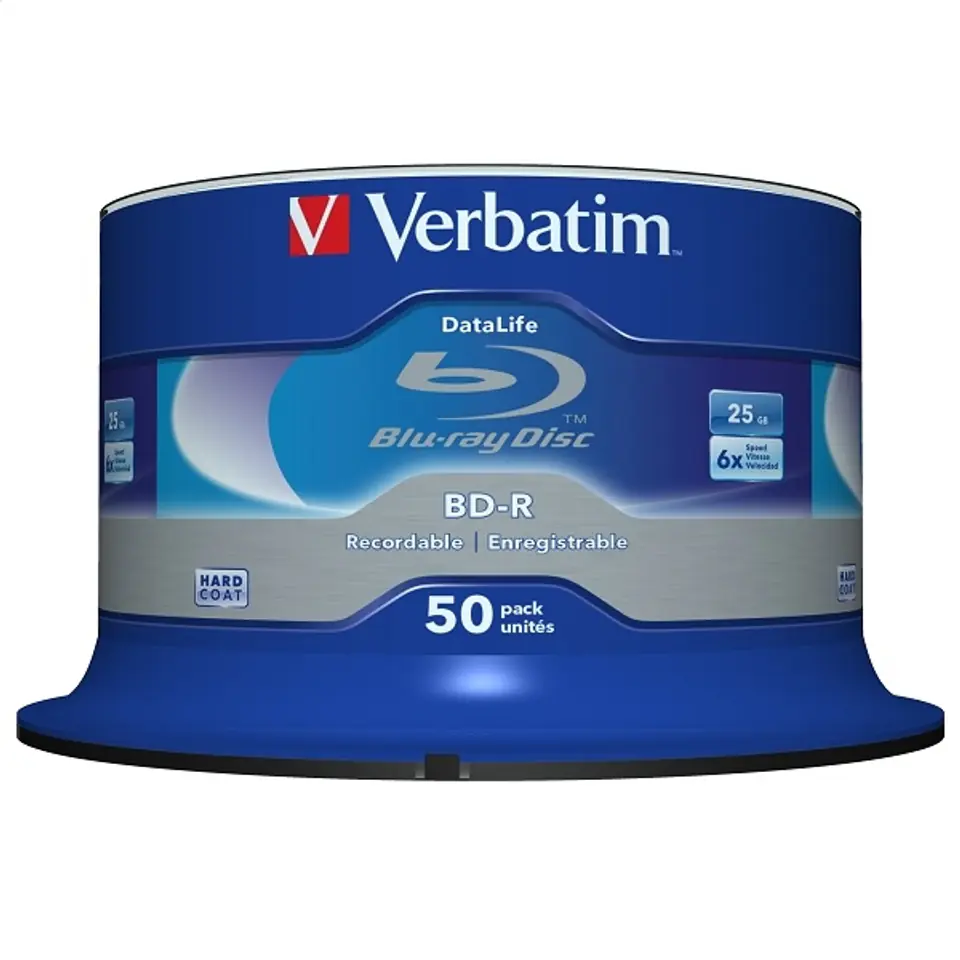 ⁨VERBATIM BD-R BLU-RAY 25GB 6X CAKE*50  43838⁩ at Wasserman.eu
