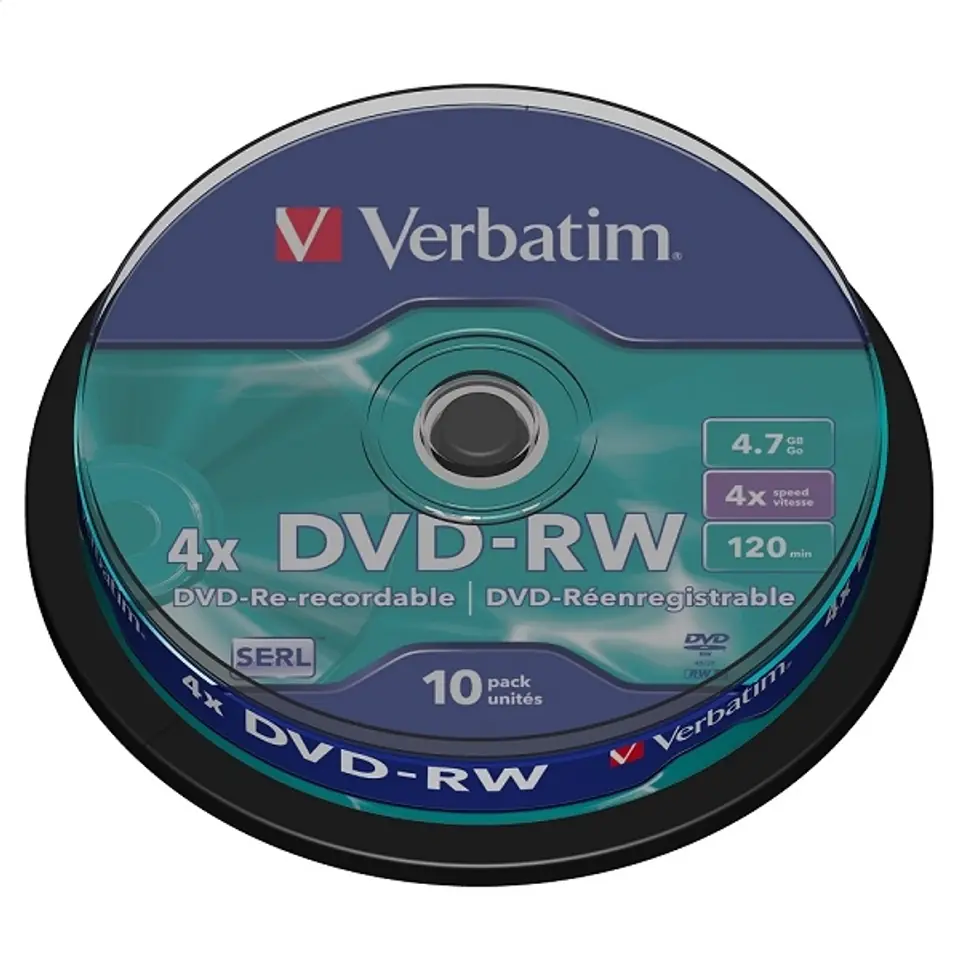 ⁨VERBATIM DVD-RW 4,7GB 4X CAKE*10  43552⁩ at Wasserman.eu