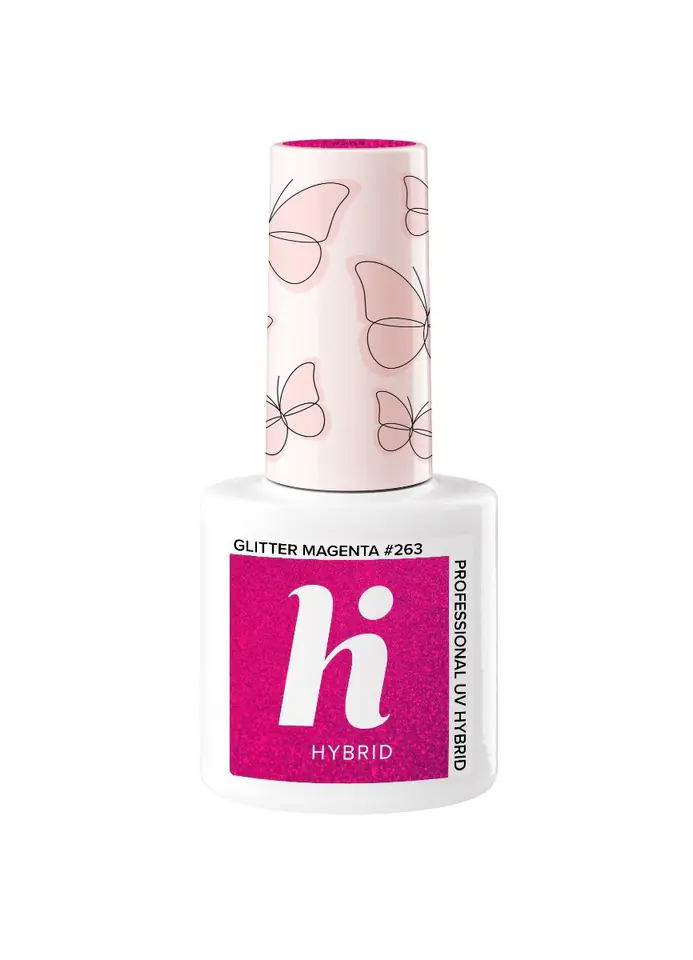 ⁨Hi Hybrid Hybrid polish Butterfly #263 Glitter Magenta 5ml⁩ at Wasserman.eu