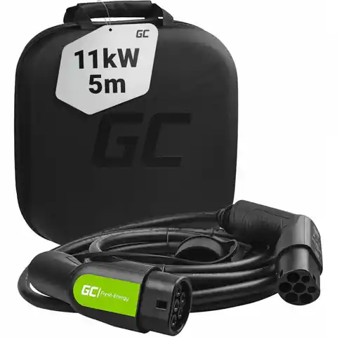 ⁨GREEN CELL Kabel do samochodu elektrycznego TYPE 2 16A, 11KW, 5M⁩ w sklepie Wasserman.eu