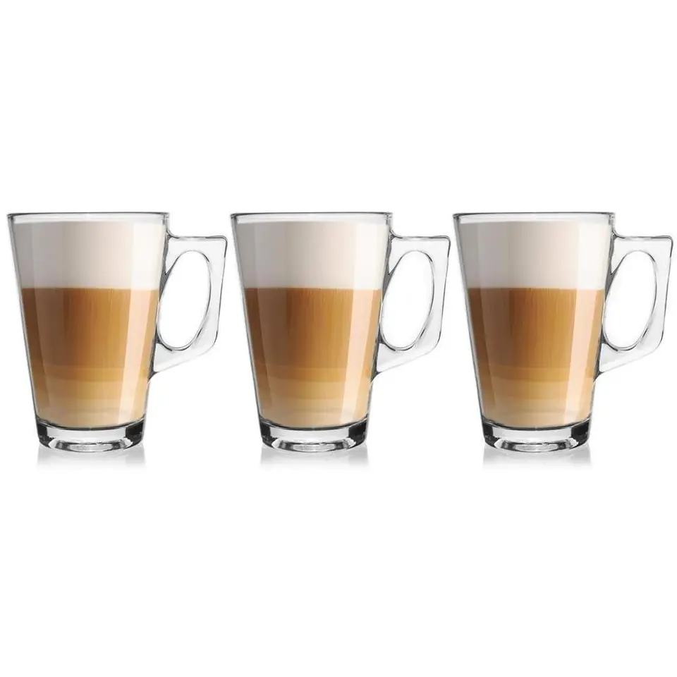 EH KOMPLET 3 DUŻYCH SZKLANEK DO KAWY LATTE 250ml w sklepie Wasserman.eu