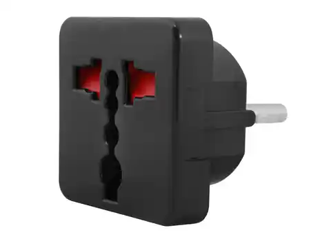 ⁨AC Adapter Plug PL-Socket Universal, black. (1LM)⁩ at Wasserman.eu