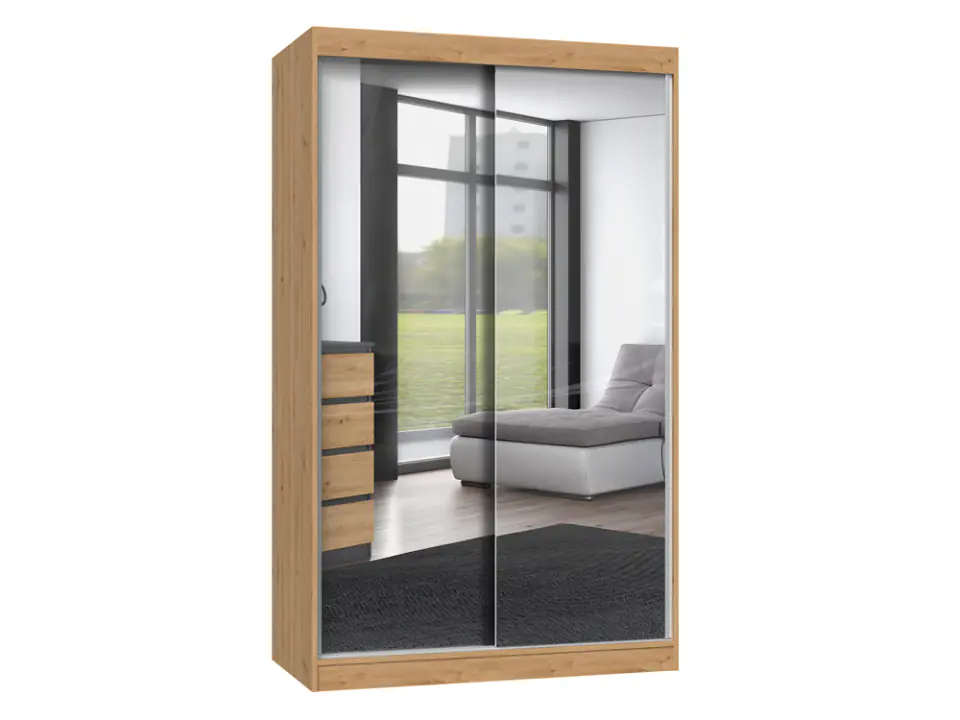 ⁨IGA 120 WARDROBE WITH 2 MIRRORS - ARTISAN OAK⁩ at Wasserman.eu