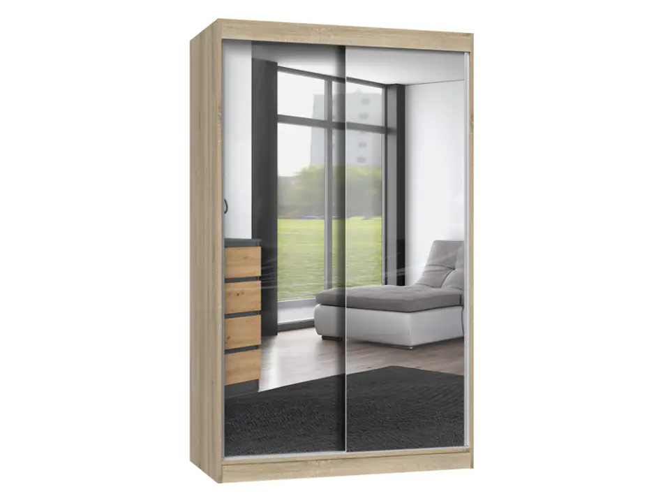 ⁨IGA 120 WARDROBE WITH 2 MIRRORS - SONOMA OAK⁩ at Wasserman.eu