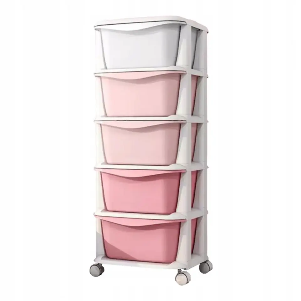 ⁨Plastic Rack On Wheels Cabinet Drawers Wardrobe PO12⁩ at Wasserman.eu