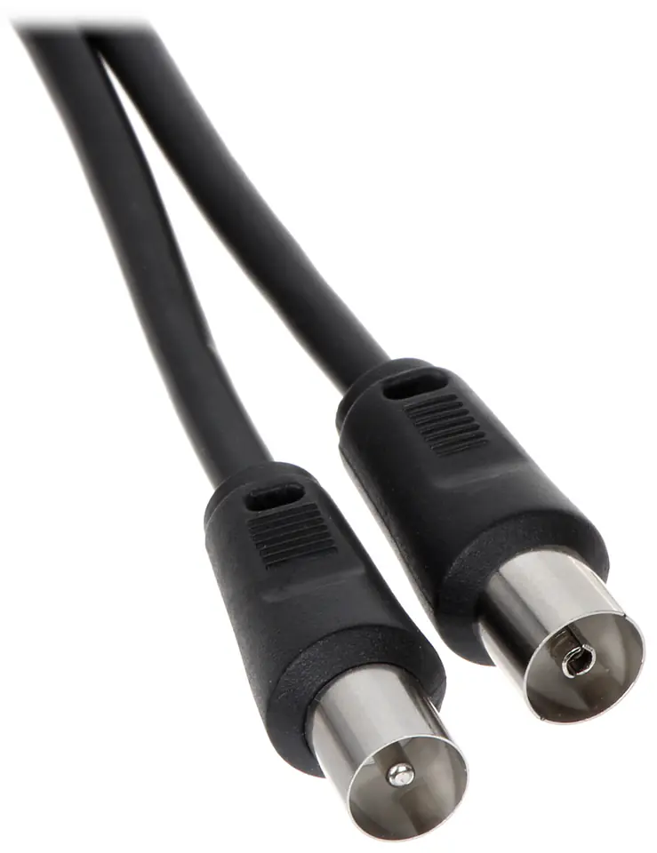 ⁨1 szt. Kabel Wtyk TV - Gniazdo TV, 1.8m, czarny.⁩ w sklepie Wasserman.eu