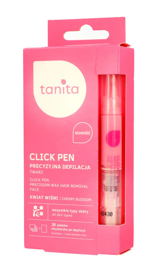 ⁨Tanita Click Pen Wax Applicator for Precise Facial Hair Removal Cherry Blossom 3.6ml⁩ at Wasserman.eu