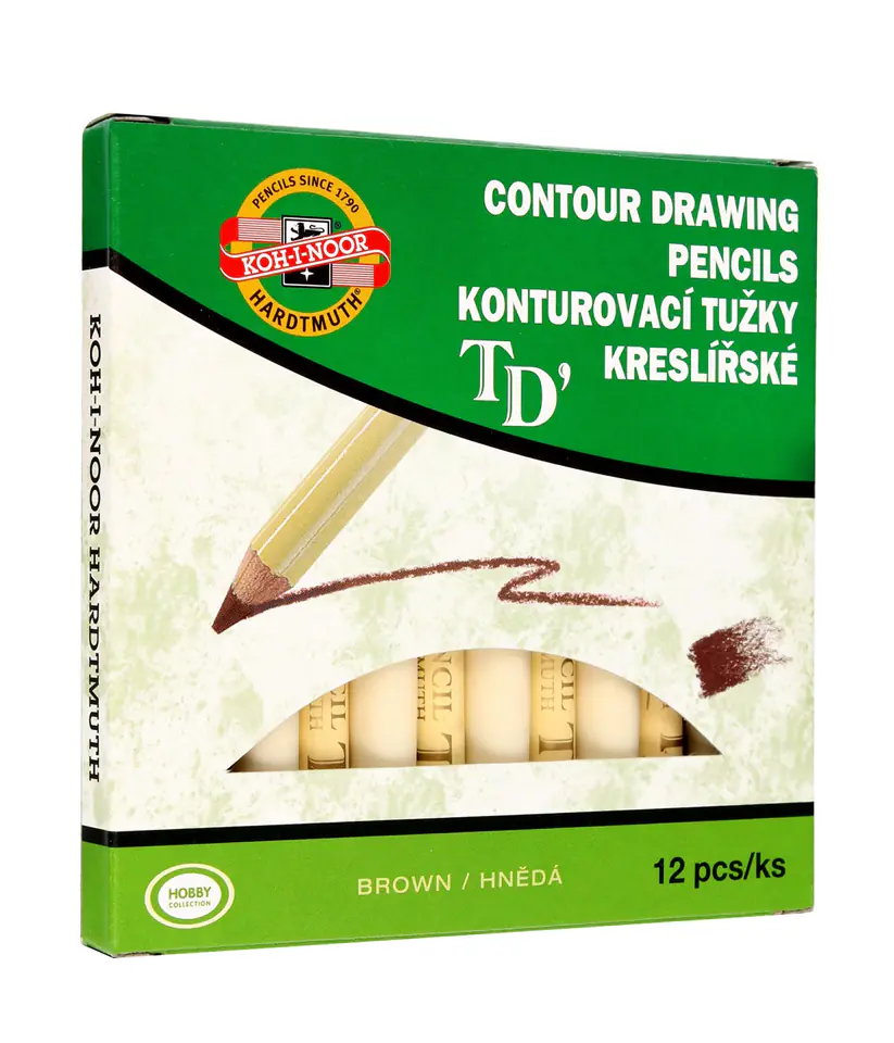 ⁨Kredka czeska do makijażu oczu - brązowa  1op.-12szt⁩ w sklepie Wasserman.eu