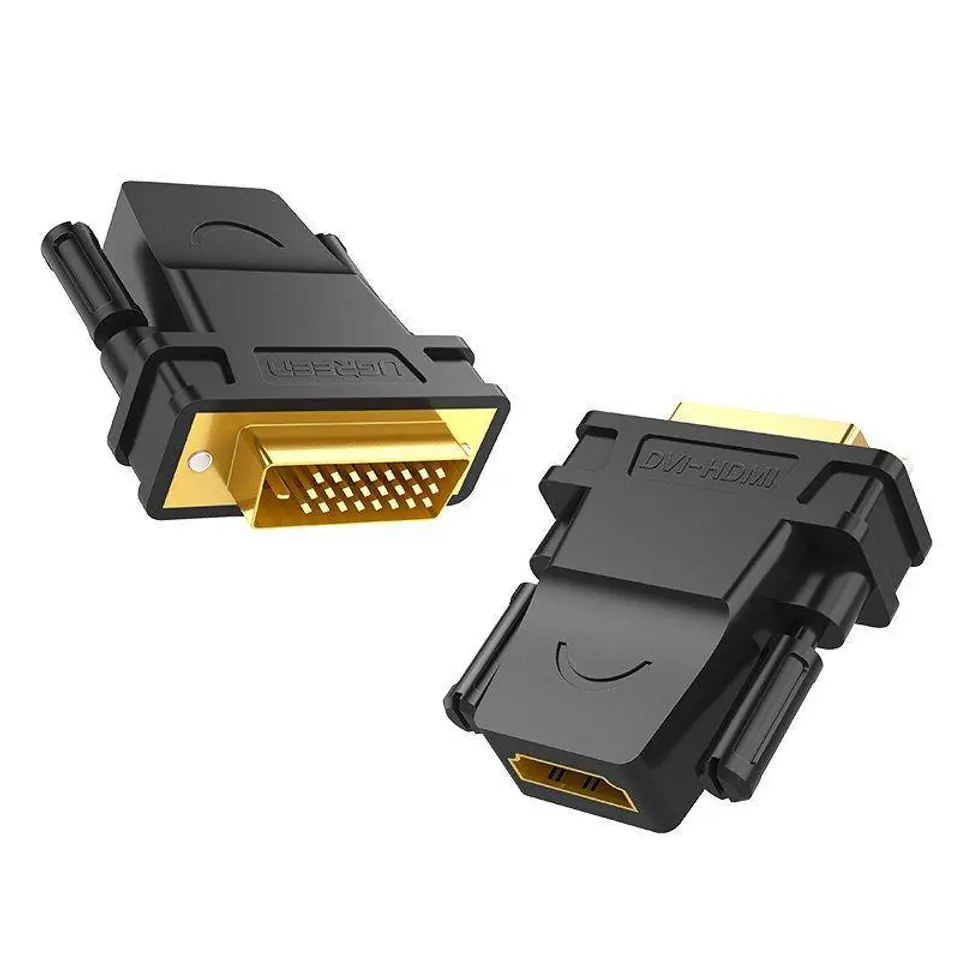 ⁨Adapter DVI - HDMI UGREEN Full HD (czarny)⁩ w sklepie Wasserman.eu