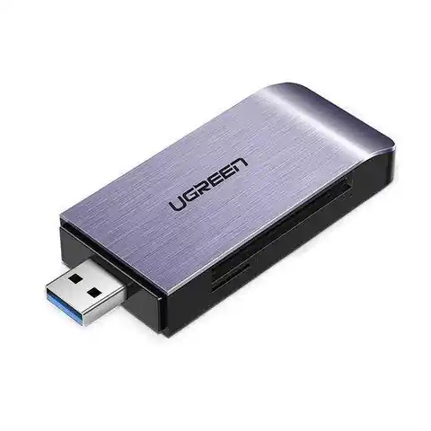 ⁨Adapter USB 4 w 1 UGREEN czytnik kart SD + microSD (srebrny)⁩ w sklepie Wasserman.eu