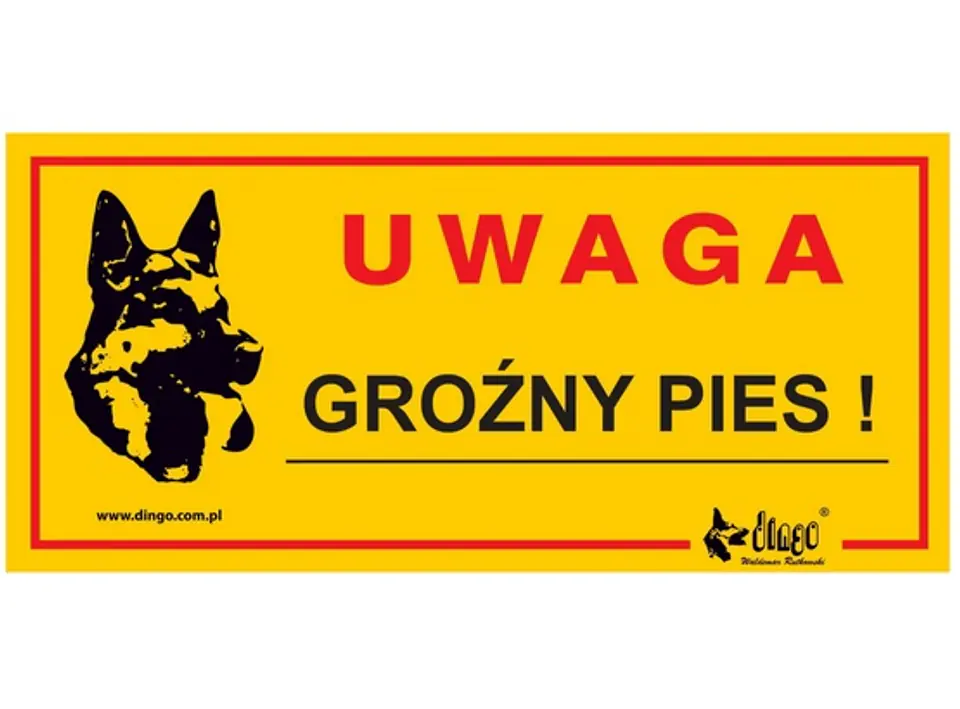 ⁨Dingo Tabliczka ostrzegawcza "Uwaga groźny pies!"⁩ w sklepie Wasserman.eu