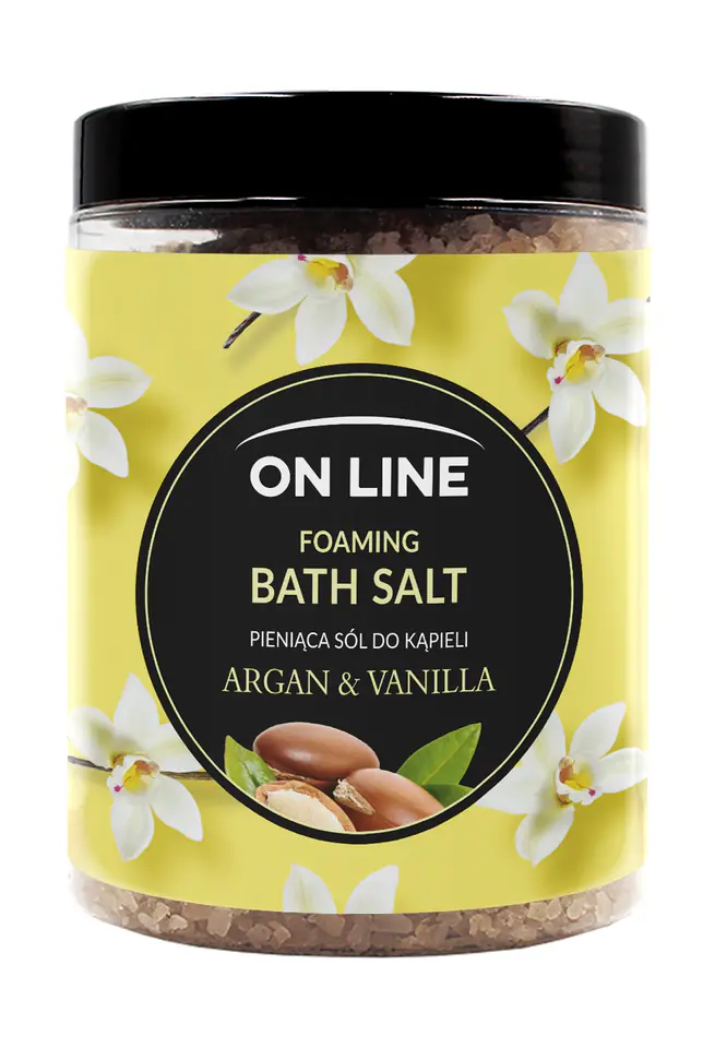 ⁨On Line Pieniąca Sól do kąpieli Agran & Vanilla 1200g⁩ w sklepie Wasserman.eu