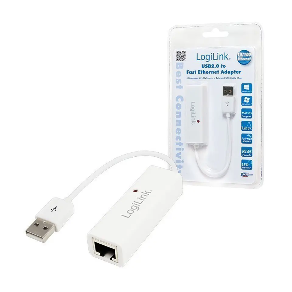 ⁨Logilink | Network adapter | Fast Ethernet | USB 2.0⁩ w sklepie Wasserman.eu