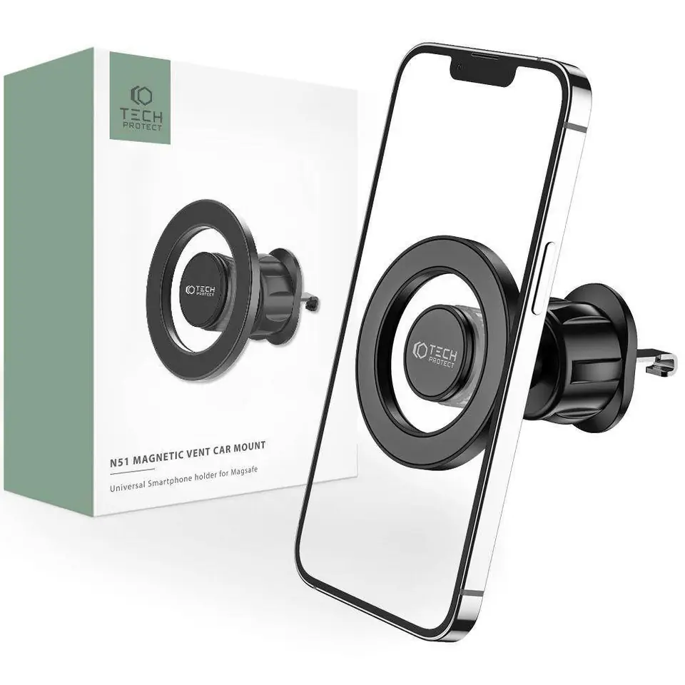 ⁨MagSafe Magnetic Car Mount for Tech-Protect N51 black⁩ at Wasserman.eu