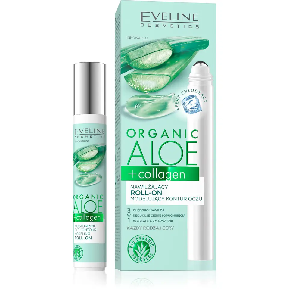 ⁨Eveline Organic Roll-on Nawilżający Modelujący Kontur Oczu⁩ w sklepie Wasserman.eu