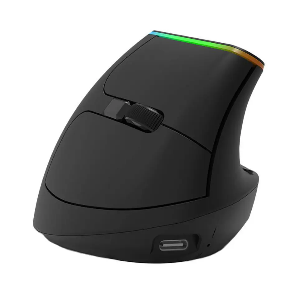 ⁨Bezprzewodowa mysz pionowa Delux M618DB BT/2.4G 4000DPI RGB⁩ w sklepie Wasserman.eu