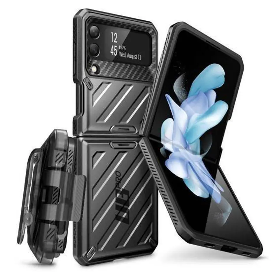 ⁨Oryginalne Etui GALAXY Z FLIP 4 Supcase Unicorn Beetle Pro czarne⁩ w sklepie Wasserman.eu