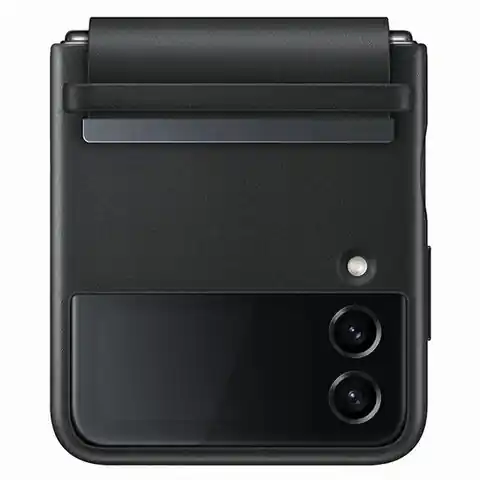 ⁨Etui Samsung EF-VF721LBEGWW Z Flip 4 czarny/black Flap Leather Cover⁩ w sklepie Wasserman.eu