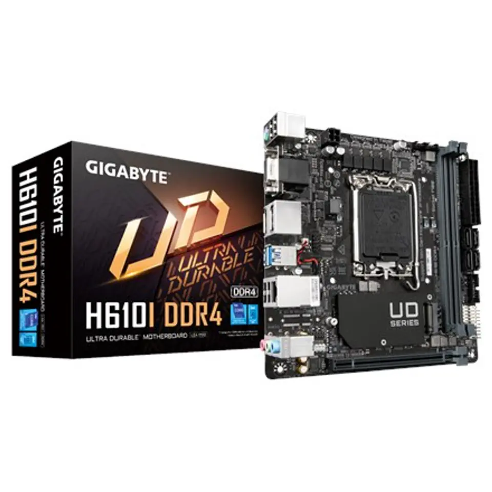 ⁨Gigabyte | H610I DDR4 1.0 M/B | Processor family Intel | Processor socket LGA1700 | DDR4 DIMM | Memory slots 2 | Supported hard⁩ w sklepie Wasserman.eu