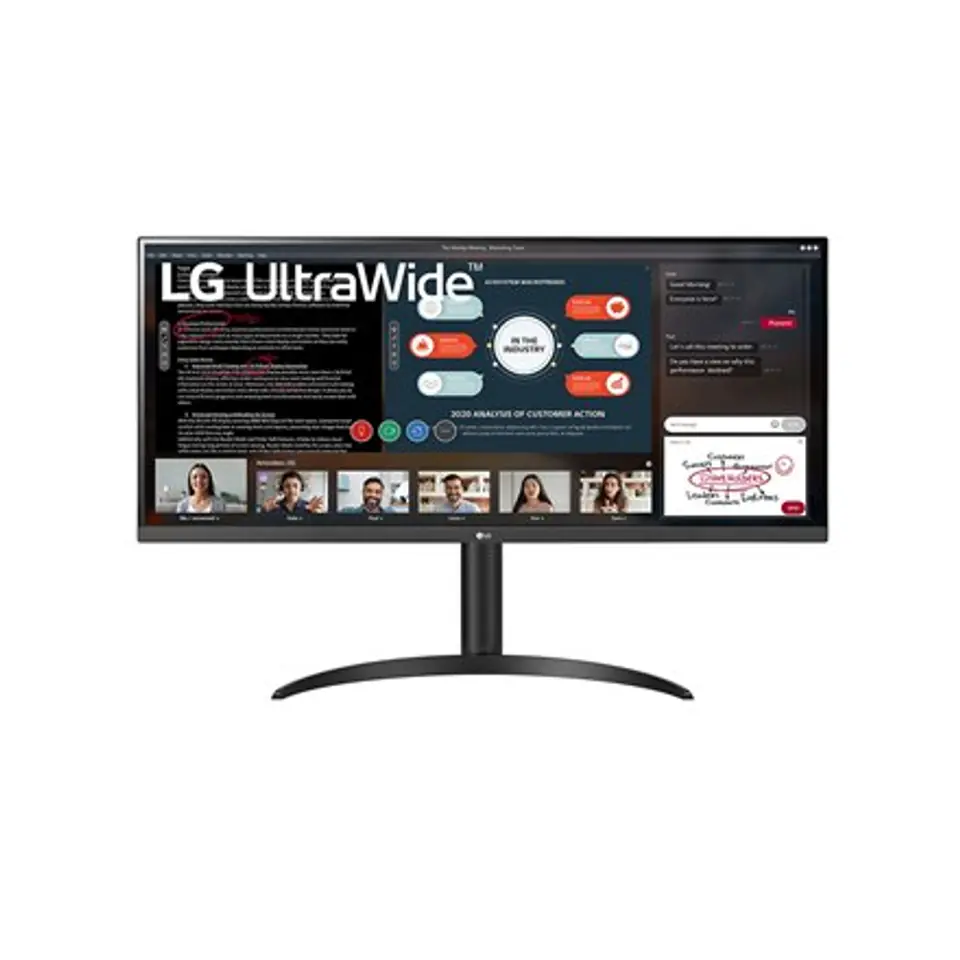 ⁨LG 34WP550-B 34 ", IPS, UltraWide Full HD, 2560 x 1080 pixels, 21:9, 5 ms, 200 cd/m², Black, Headphone Out, 75 Hz, HDMI ports qu⁩ w sklepie Wasserman.eu