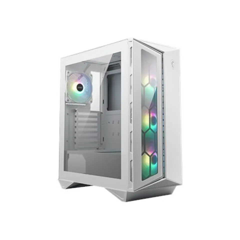 ⁨MSI MPG GUNGNIR 110R WHITE Mid Tower Gaming Computer Case 'White, 4x 120mm ARGB Fan, 1 to 6 ARGB Control board, USB Type-C, Tempered Glass, Center, ATX, mATX, mini-ITX'⁩ at Wasserman.eu