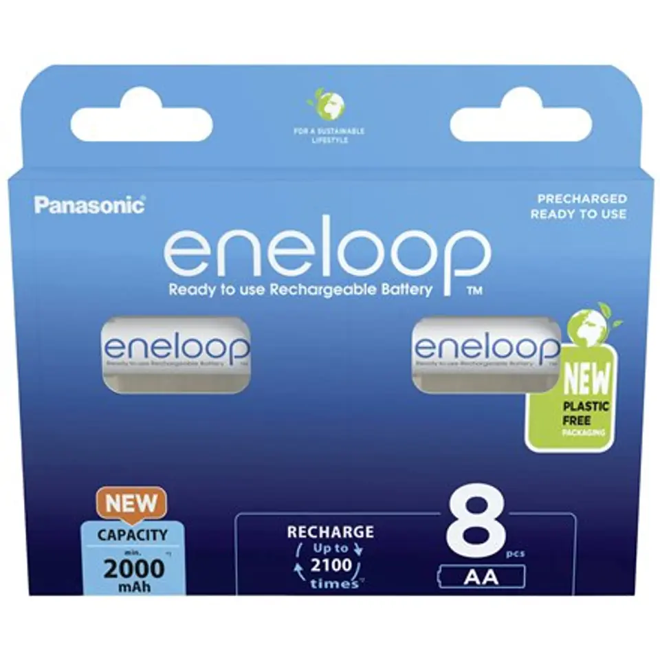 ⁨Eneloop Aku. AA 2000 mAh 8 pcs BK-3MCDE/8BE⁩ at Wasserman.eu