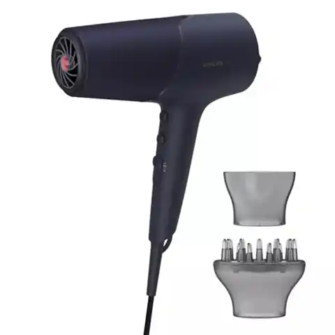 ⁨Philips Hair Dryer BHD510/00 2300 W, Number of temperature settings 3, Ionic function, Diffuser nozzle, Blue/Metal⁩ w sklepie Wasserman.eu