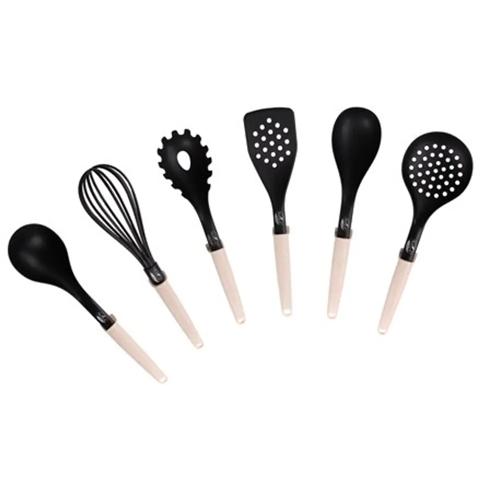 ⁨Stoneline | Natural Line | 21582 | Kitchen utensil set | 6 pc(s) | Dishwasher proof | Black/Beige⁩ w sklepie Wasserman.eu