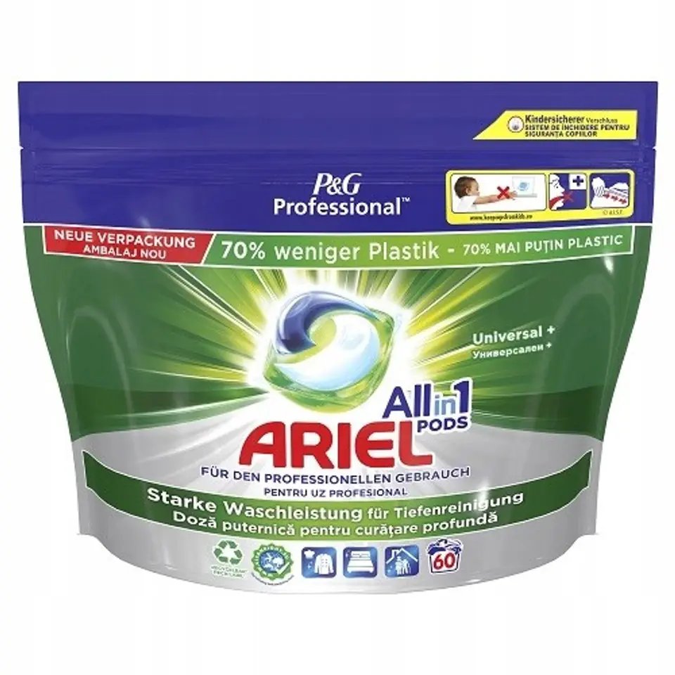 ARIEL Prof Kapsułki piorące Universal+Polybag 60szt w sklepie Wasserman.eu