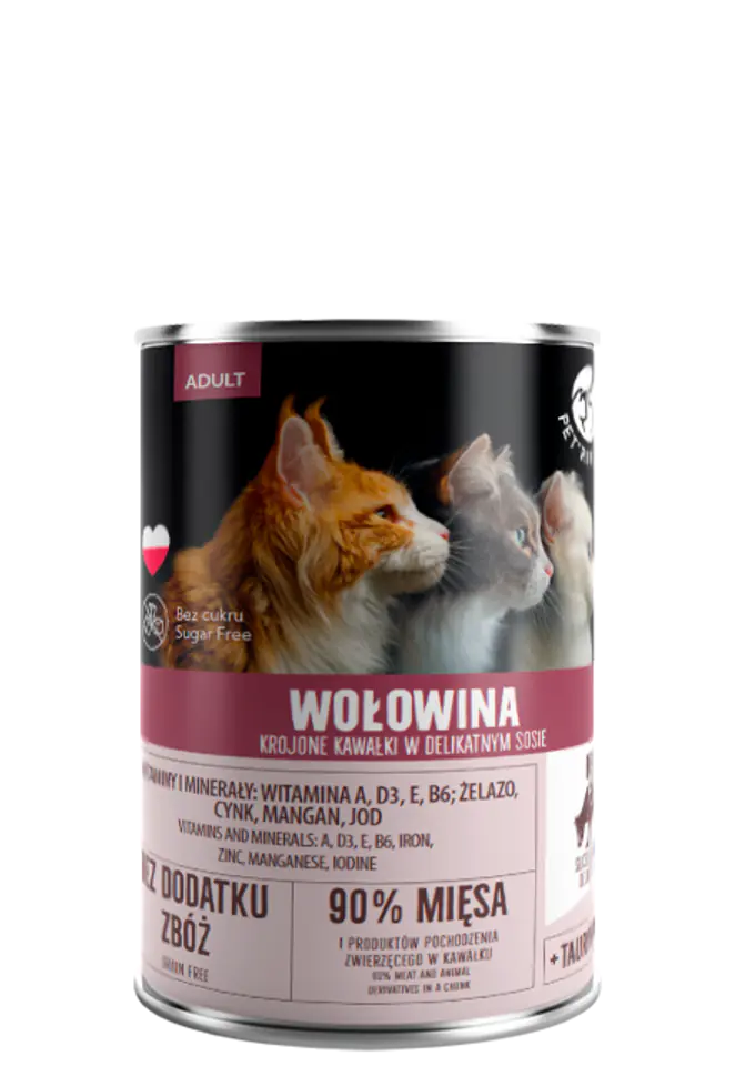 ⁨PETREPUBLIC Kawałki z wołowiną w sosie puszka dla kota 400g⁩ w sklepie Wasserman.eu