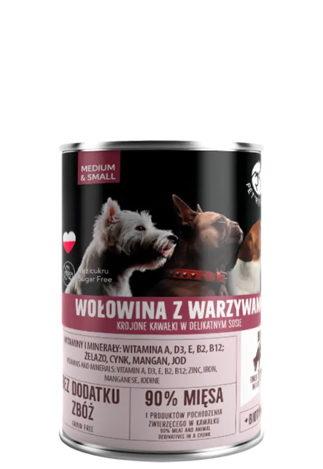 ⁨PETREPUBLIC Pieces with beef and vegetables in sauce can for dogs 400g⁩ at Wasserman.eu