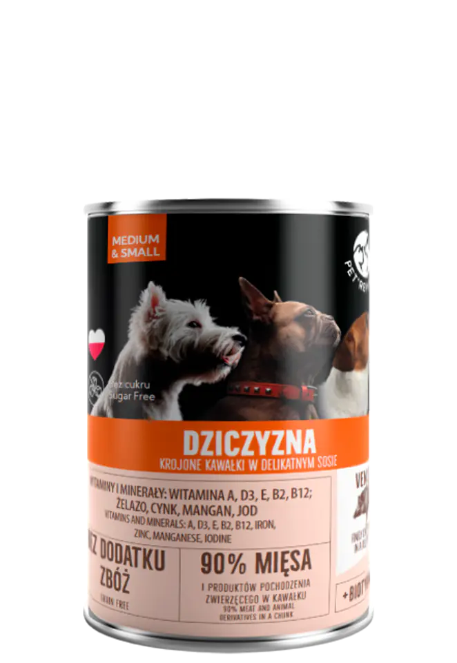 ⁨PETREPUBLIC Pieces with venison in sauce can for dogs 400g⁩ at Wasserman.eu