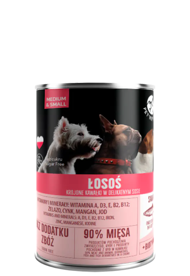 ⁨PETREPUBLIC Pieces with salmon in sauce can for dogs 400g⁩ at Wasserman.eu