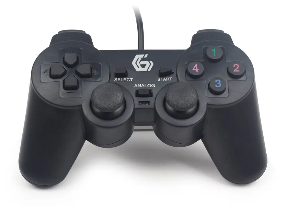 ⁨Gembird JPD-UDV-01 gaming controller Gamepad PC Analogue / Digital USB 2.0 Black⁩ at Wasserman.eu