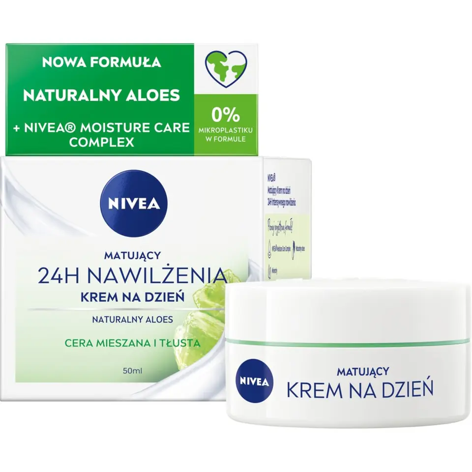 ⁨Nivea 24H Nawilżenia Matujący Krem na dzień do cery mieszanej i tłustej 50ml⁩ w sklepie Wasserman.eu