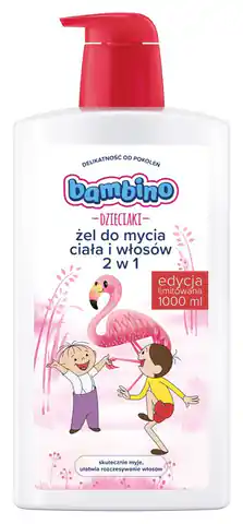 ⁨Bambino Kids Body and Hair Wash Gel 2in1 "Bolek and Lolek - Flamingo" 1000ml limited edition⁩ at Wasserman.eu
