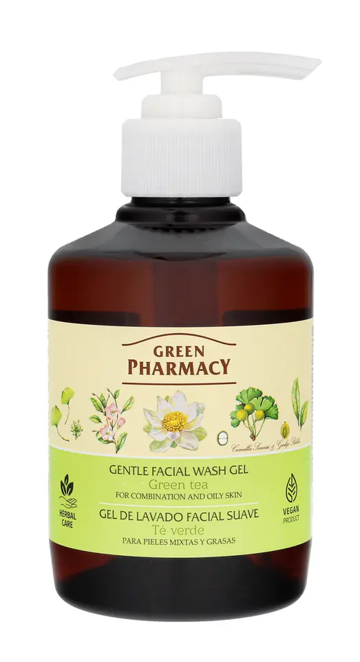 ⁨Green Pharmacy Żel do mycia twarzy z Zieloną Herbatą - dla cery mieszanej i tłustej 270ml⁩ w sklepie Wasserman.eu
