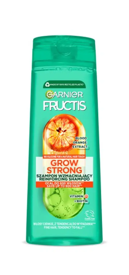 ⁨Fructis Grow Strong Szampon do włosów wzmacniający - Blood Orange 400ml⁩ w sklepie Wasserman.eu