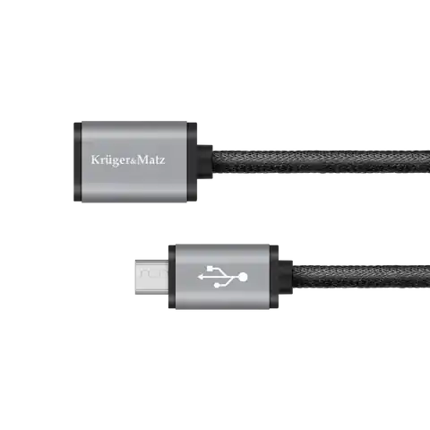 ⁨Kabel USB - micro USB gniazdo-wtyk 1.0m Kruger&Matz⁩ w sklepie Wasserman.eu