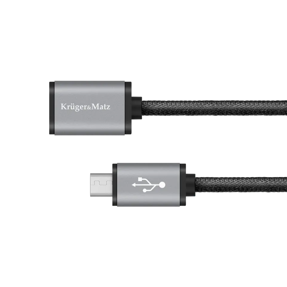 ⁨KM0332 USB-micro USB socket-plug cable 1.0m Kruger&Matz⁩ at Wasserman.eu