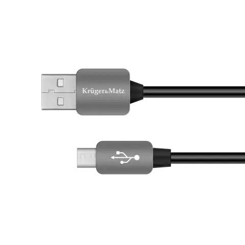 ⁨Kabel USB - micro USB wtyk-wtyk 1.8m Kruger&Matz⁩ w sklepie Wasserman.eu