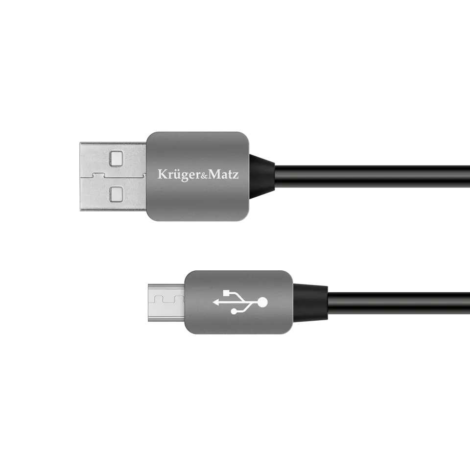 ⁨Kabel USB - micro USB wtyk-wtyk 1.8m Kruger&Matz⁩ w sklepie Wasserman.eu