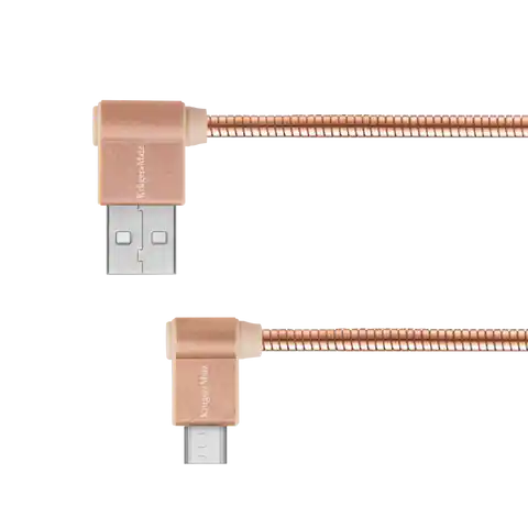 ⁨Kabel USB - wtyk kątowy typu C  1m 3A Kruger&Matz⁩ w sklepie Wasserman.eu