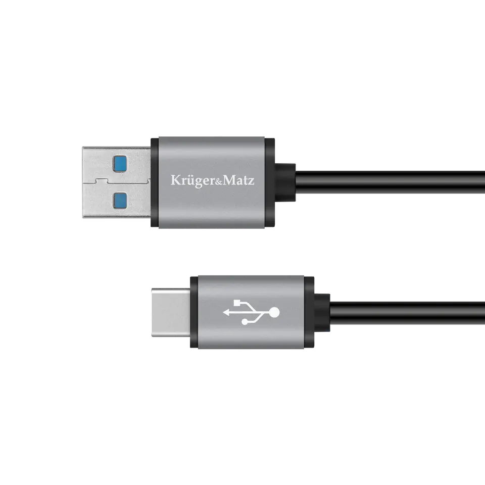 ⁨Kabel USB wtyk 3.0V - wtyk typu C 5 Gbps 1m Kruger&Matz Basic⁩ w sklepie Wasserman.eu