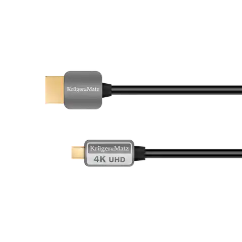 ⁨Kabel HDMI - micro HDMI wtyk-wtyk (A-D)  3.0m Kruger&Matz⁩ w sklepie Wasserman.eu